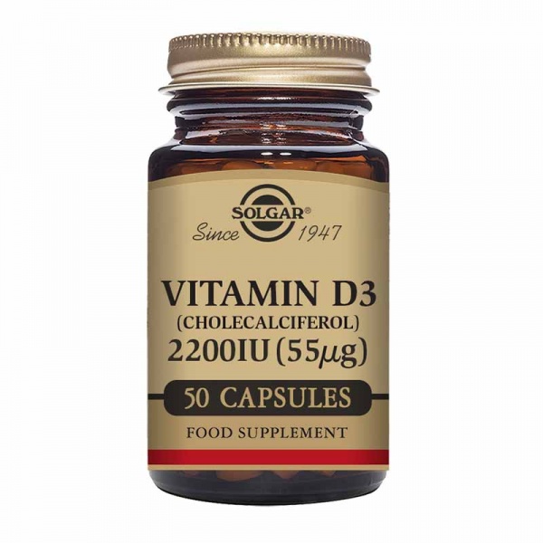 Solgar Vitamin D3 (Cholecalciferol) 2200IU  (55 µg) Vegetable Capsules  100Tabs