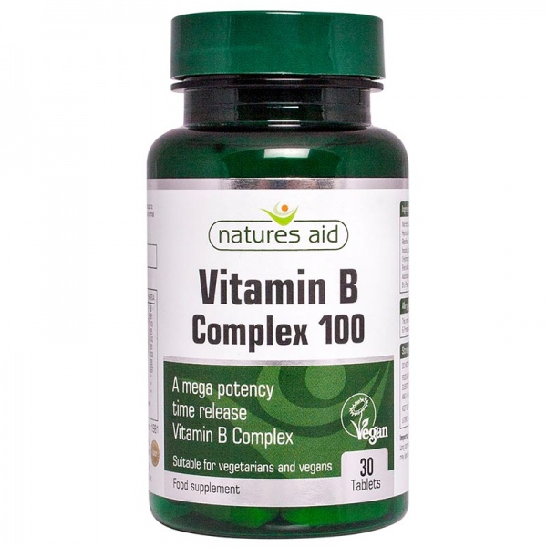 Natures Aid Vit B Complex 100mg Time Release (Mega Potency) 30 Tabs