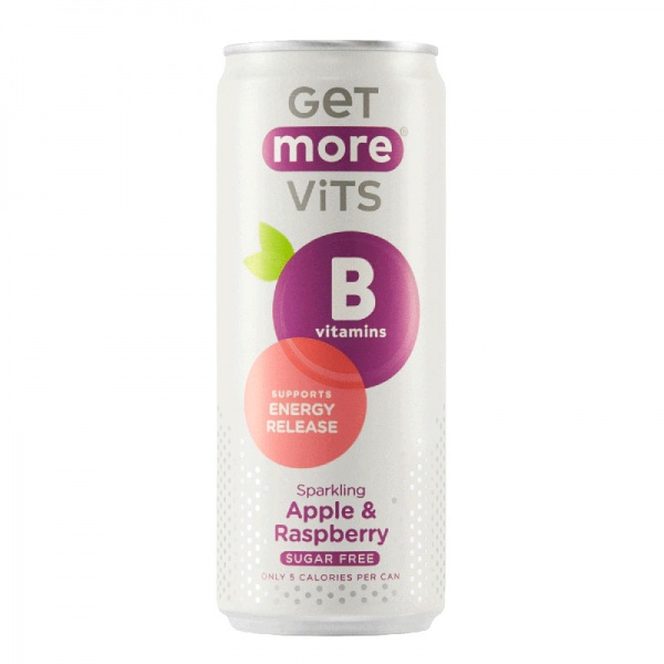 Get More Vits B Vits Can 12x330ml Sparkling Apple & Raspberry