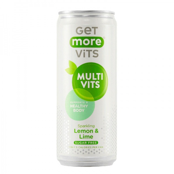 Get More Vits Multivits Can 12x330ml Sparkling Lemon & Lime