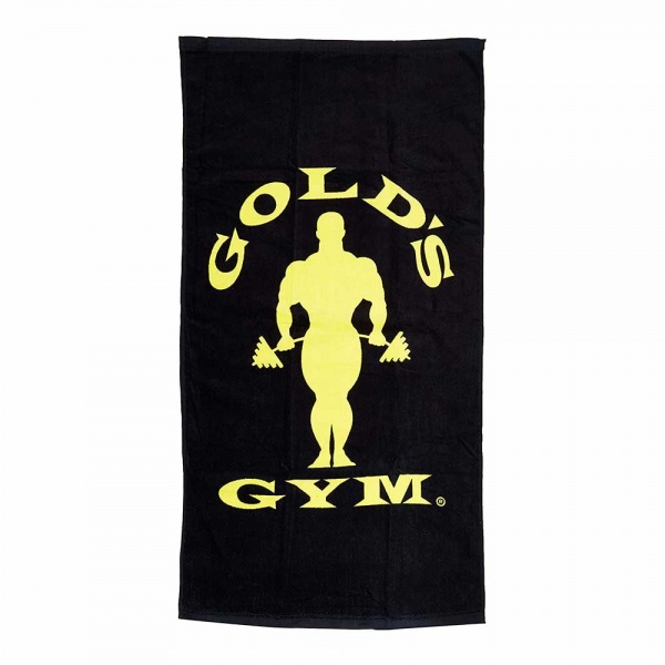 Golds Gym Workout Towel Black and Yellow