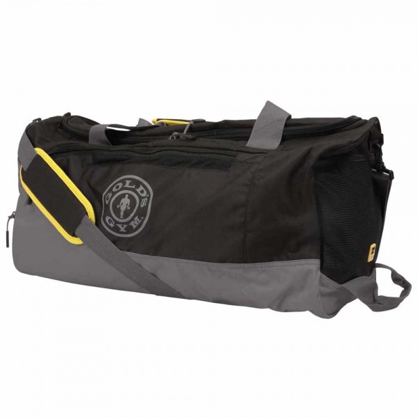 Golds Gym Travel Bag Contrast, Black and Grey