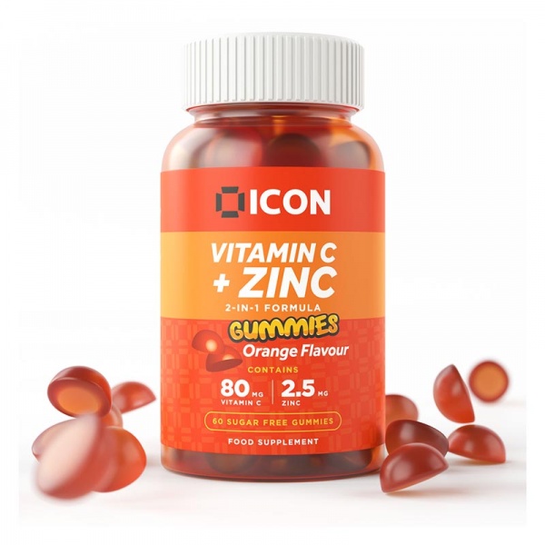Icon Nutrition Vitamin C and Zinc Gummies 60Softgels Orange