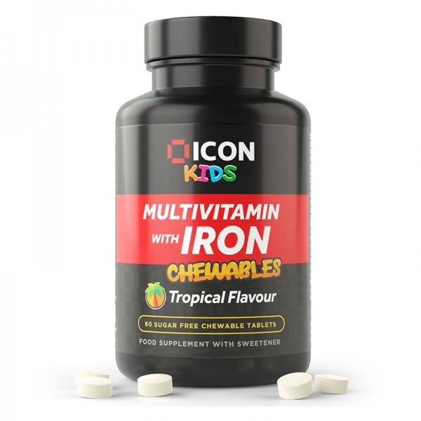 Icon Nutrition Kids Chewable Multivitamins with Iron 60Tabs Tropical