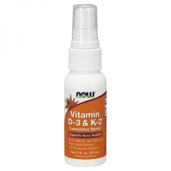NOW Foods Vitamin D-3 & K-2 Liposomal Spray
