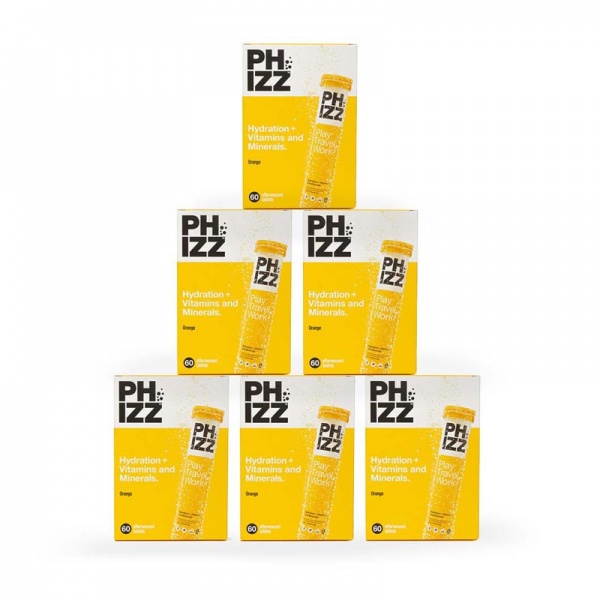 Phizz 2-in-1 Multivitamin & Rehydration Electrolyte Effervescent Multi-pack 6x60 tablets