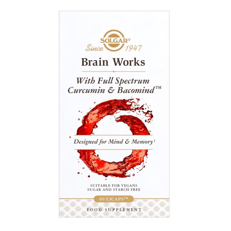 Solgar Brain Works with Full Spectrum Curcumin & BacoMind - 60 capsules
