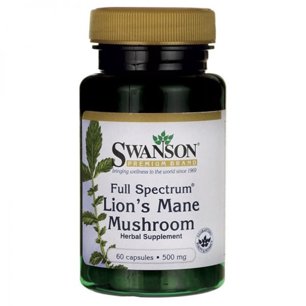 Swanson Full Spectrum Lion's Mane Mushroom 500MG 60 Capsules