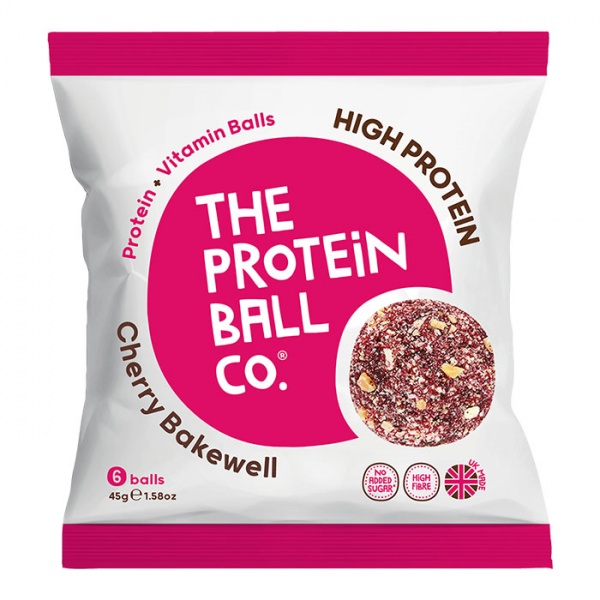 The Protein Ball Co Egg White Protein Balls 10x45g Cherry Bakewell