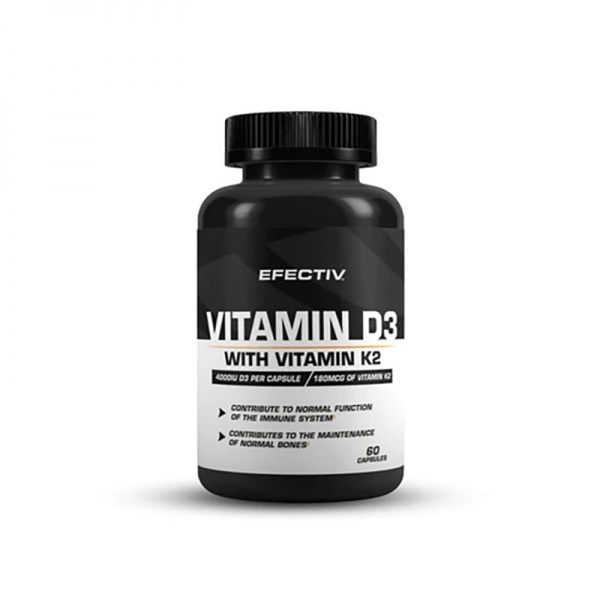 Efectiv Nutrition Vitamin D3 with K2 60 capsules