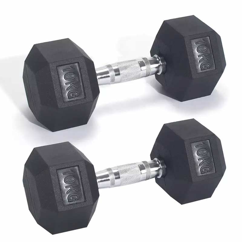 Pro Fitness 10kg Hexagonal Dumbbells x 2