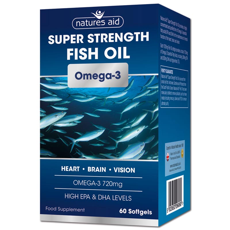 Natures Aid Super Strength Fish Oil (Omega 3) 60 Softgels