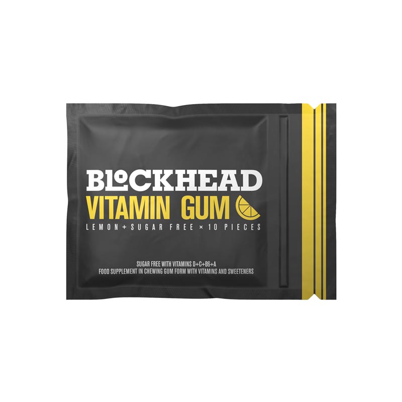Blockhead Vitamin Gum 12x10 Pieces Lemon