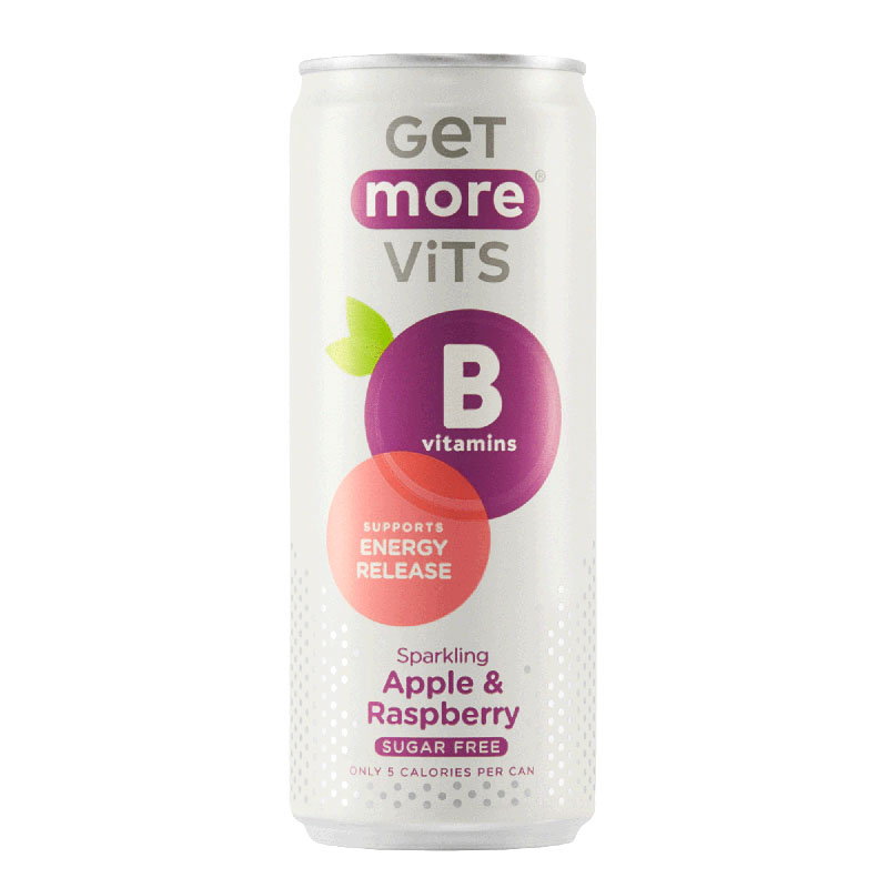 Get More Vits B Vits Can 12x330ml Sparkling Apple & Raspberry