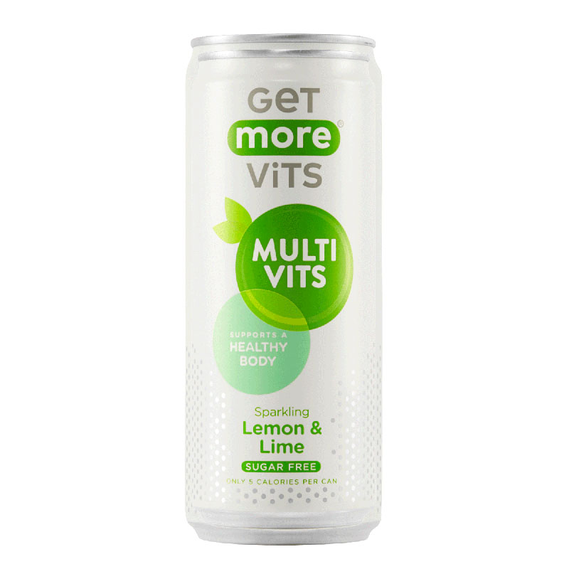 Get More Vits Multivits Can 12x330ml Sparkling Lemon & Lime