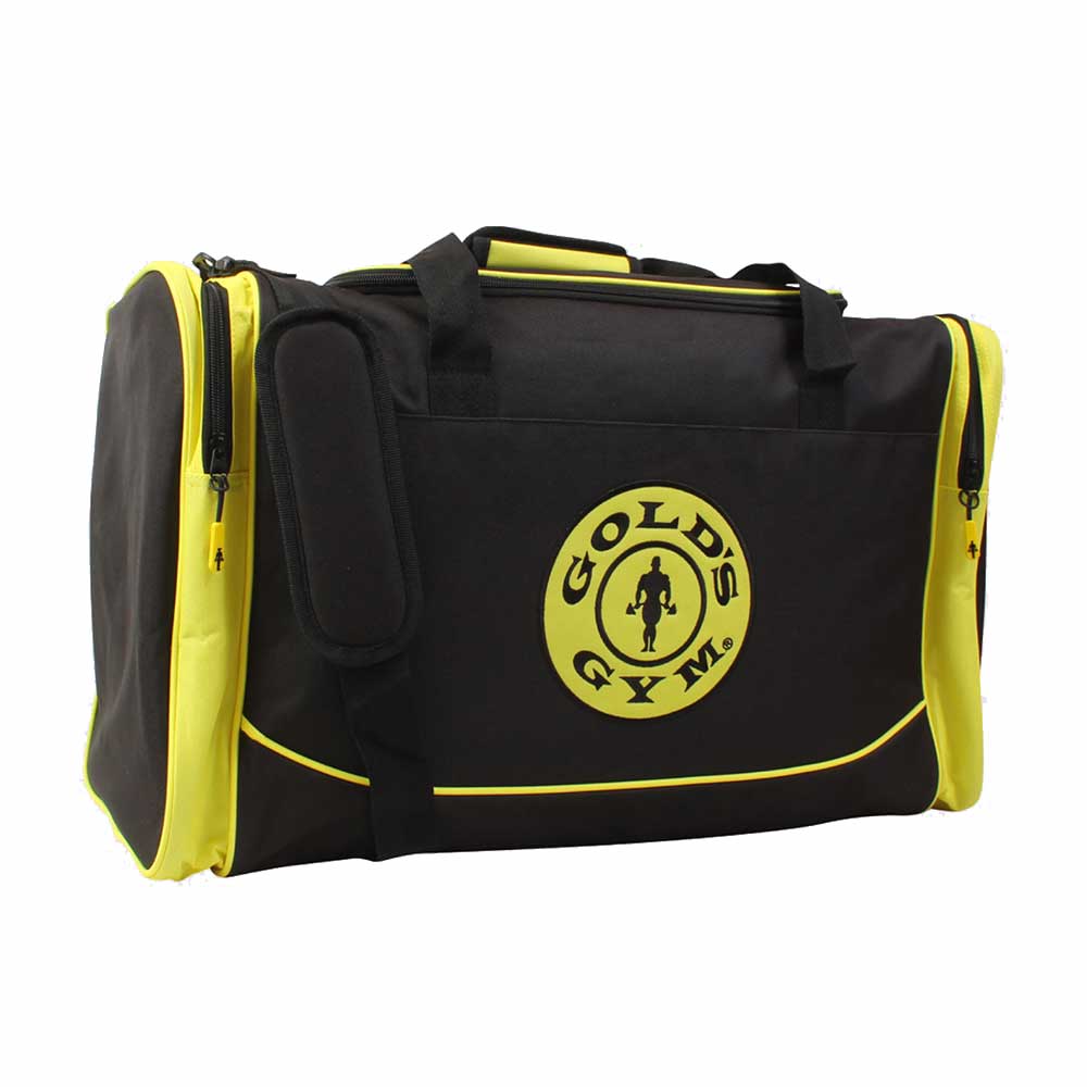 Golds Gym Holdall Bag Black and Yellow Supplement Warehouse