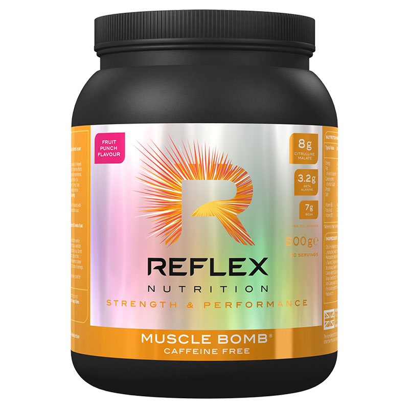 Reflex Nutrition Muscle Bomb Non Caffeine 600g Supplement Warehouse