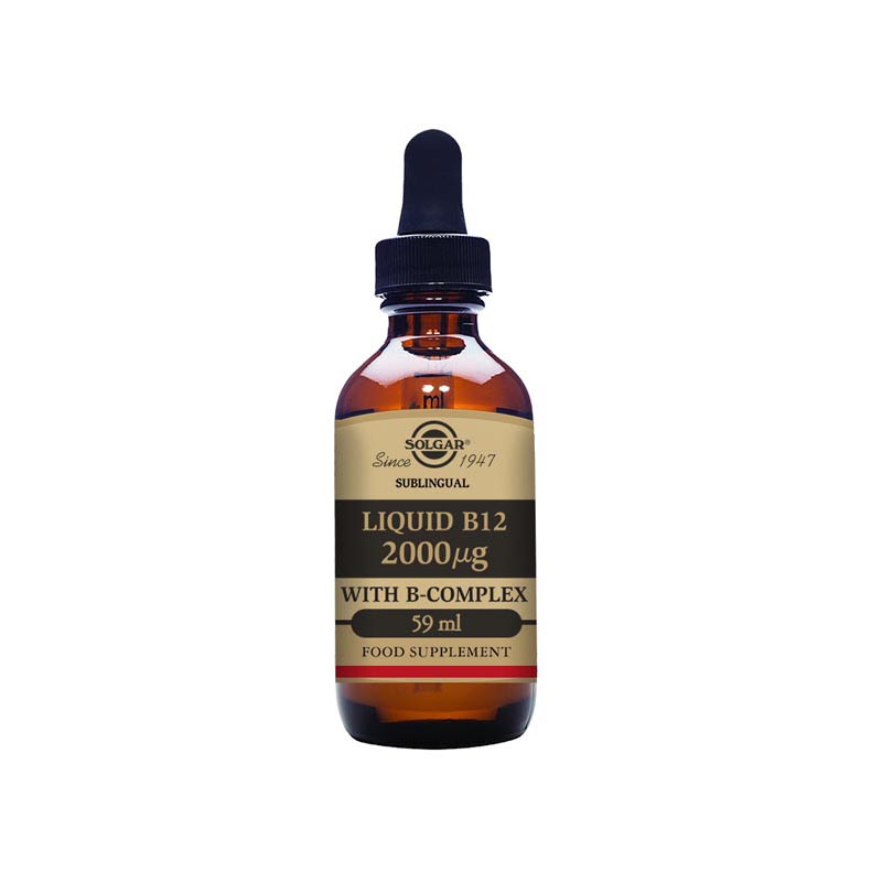 Solgar Sublingual Liquid B12 2000 with B-Complex 59ml Natural Mixed Berry and Fruit