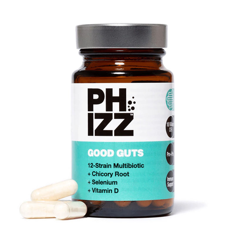 Phizz Good Guts 12-Strain Multibiotic (with Vitamin D + Selenium) 30Caps