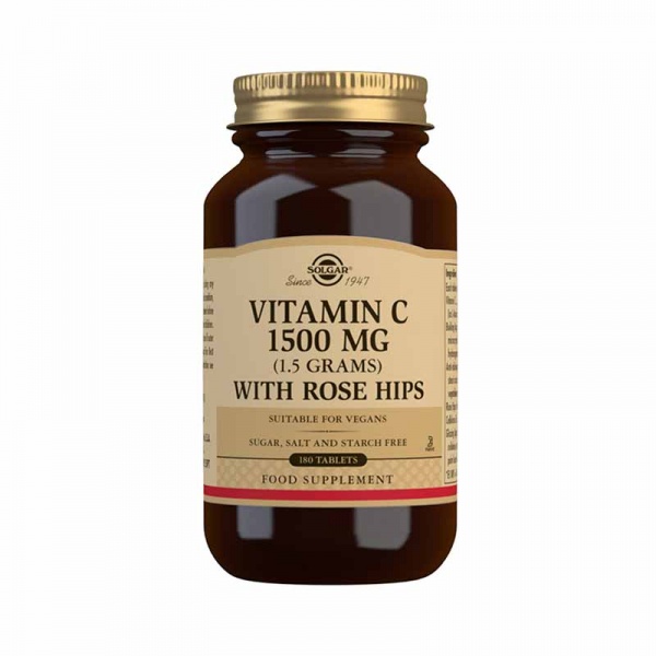 Solgar Vitamin C 1500 mg (1.5 grams) with Rose Hips 180Tabs